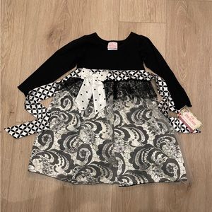 She Bloom toddler dress in black and white. NWT